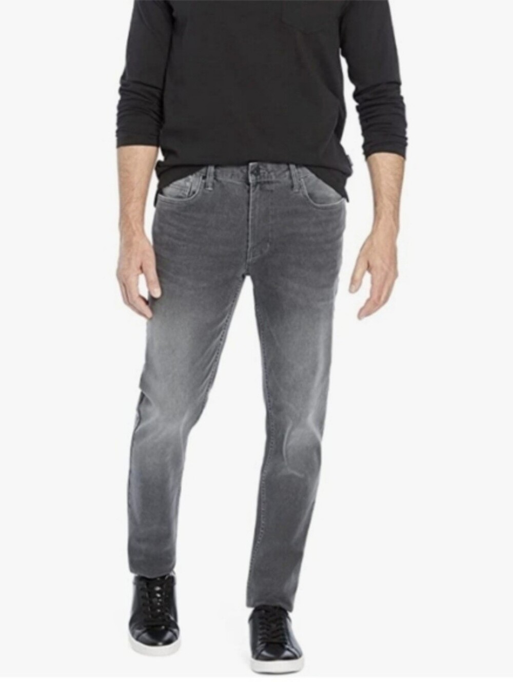 Kenneth Cole Mens Slim Fit Stretch Grey Wash Jeans 34x32